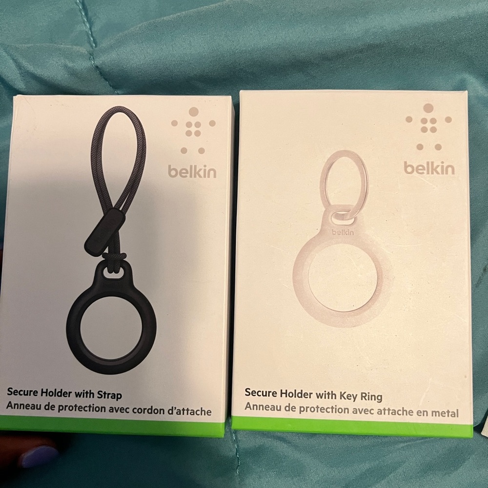 Air tag keychain covers. New and in box. Never been opened.